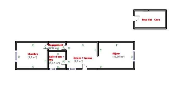 Plaisance - 2 pièces de 28,30 m²